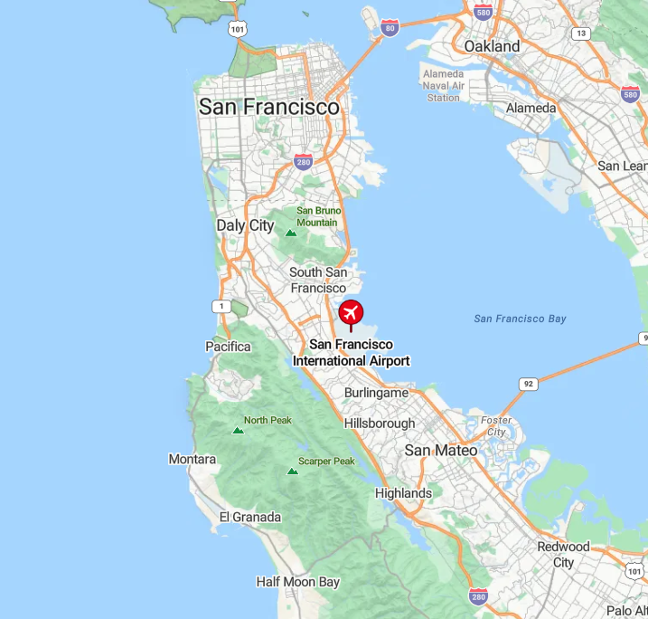 Map of San Francisco International Airport