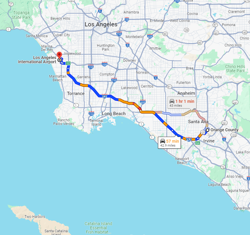Orange County to LAX