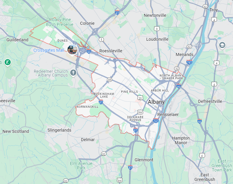 Map of Albany NY