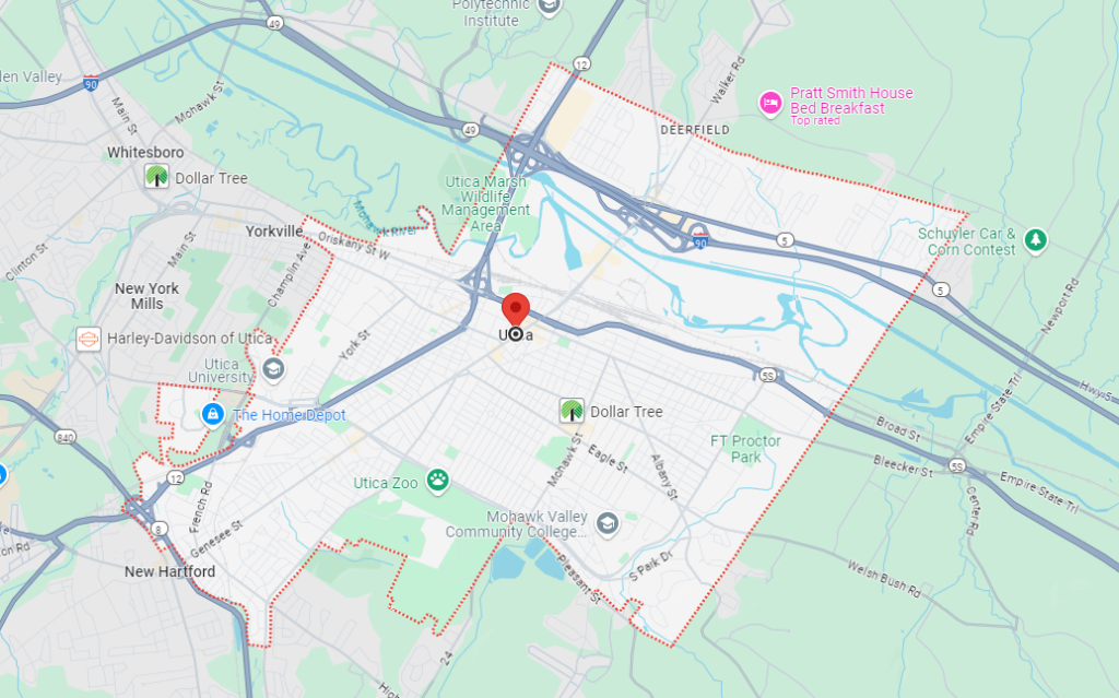 Map of Utica NY