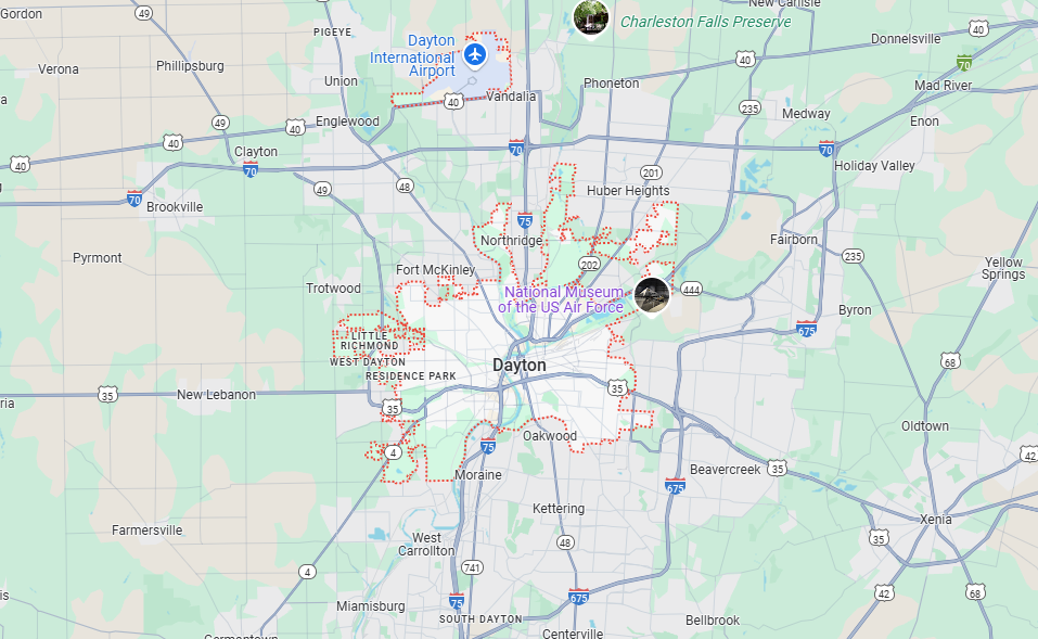 Map of Dayton, OH